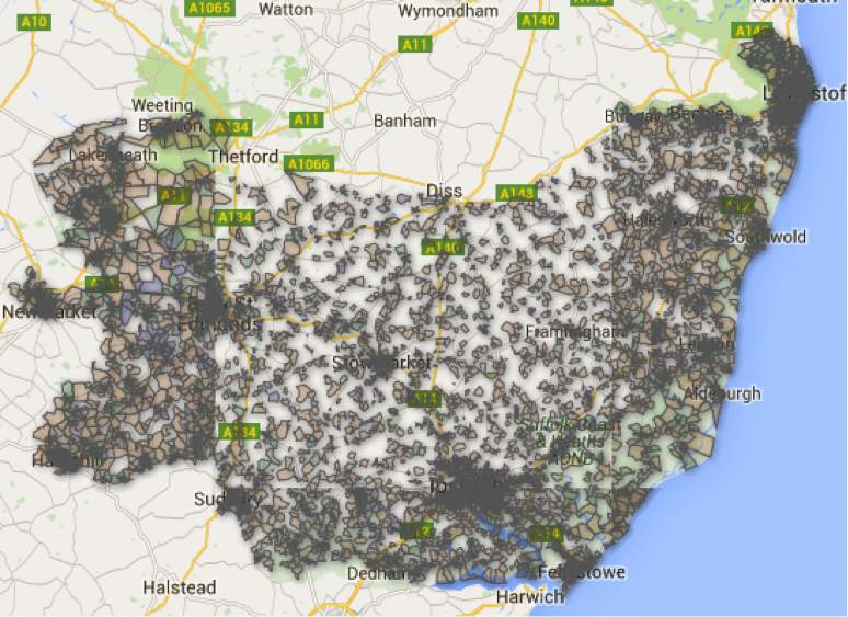 Suffolk broadband map